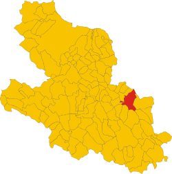 Map of comune of Sulmona (province of L'Aquila, region Abruzzo, Italy)